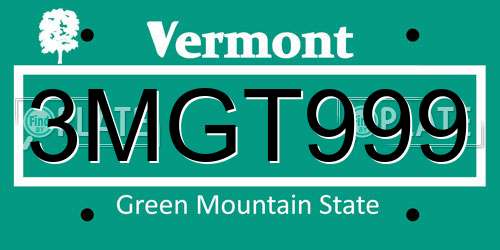 3MGT999 Vermont License Plate