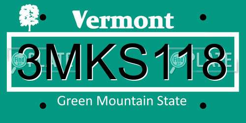 3MKS118 Vermont License Plate