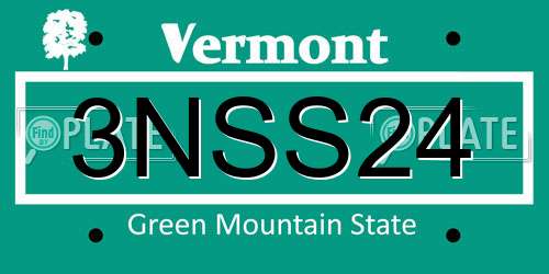 3NSS24 Vermont License Plate