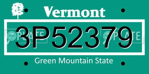 3P52379 Vermont License Plate