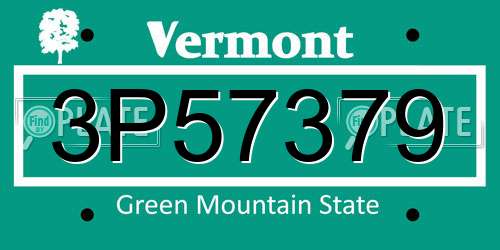 3P57379 Vermont License Plate