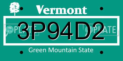 3P94D2 Vermont License Plate
