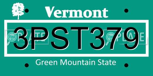 3PST379 Vermont License Plate