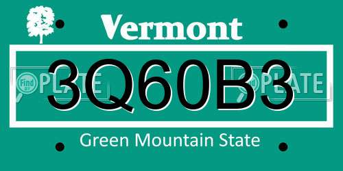 3Q60B3 Vermont License Plate