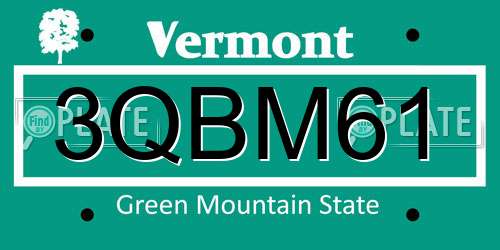 3QBM61 Vermont License Plate