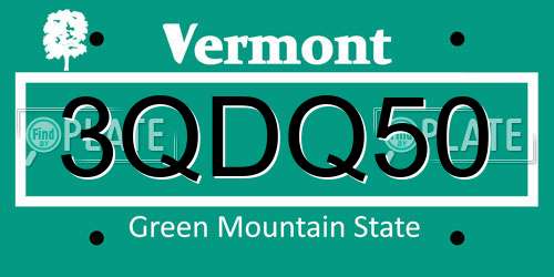 3QDQ50 Vermont License Plate