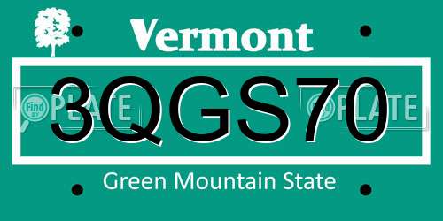 3QGS70 Vermont License Plate