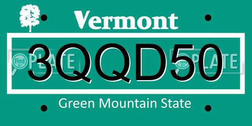 3QQD50 Vermont License Plate