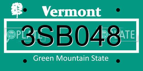 3SB048 Vermont License Plate