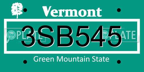 3SB545 Vermont License Plate