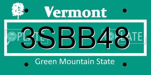 3SBB48 Vermont License Plate
