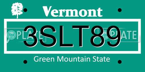 3SLT89 Vermont License Plate