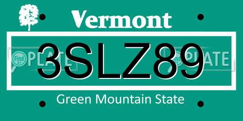 3SLZ89 Vermont License Plate