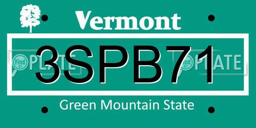 3SPB71 Vermont License Plate