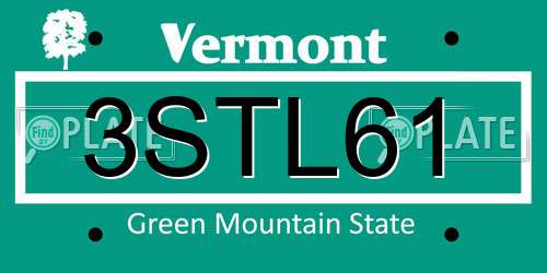 3STL61 Vermont License Plate