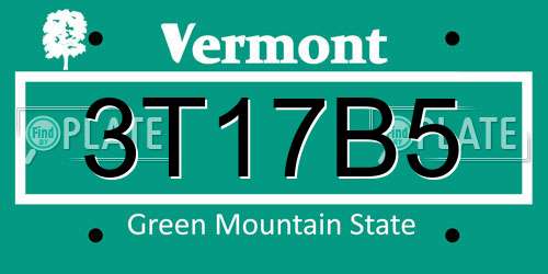 3T17B5 Vermont License Plate