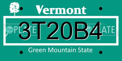3T20B4 Vermont License Plate