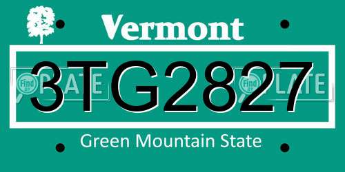 3TG2827 Vermont License Plate