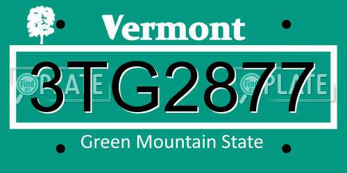 3TG2877 Vermont License Plate