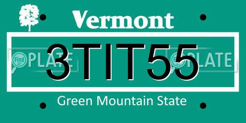 3TIT55 Vermont License Plate