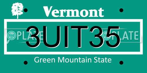 3UIT35 Vermont License Plate
