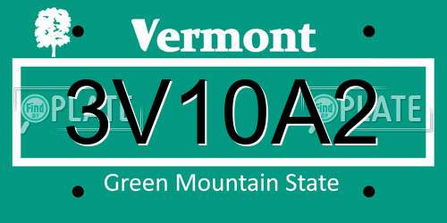 3V10A2 Vermont License Plate