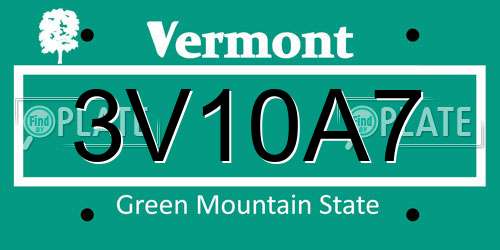 3V10A7 Vermont License Plate