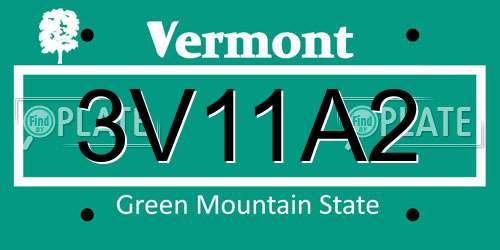 3V11A2 Vermont License Plate