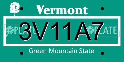 3V11A7 Vermont License Plate