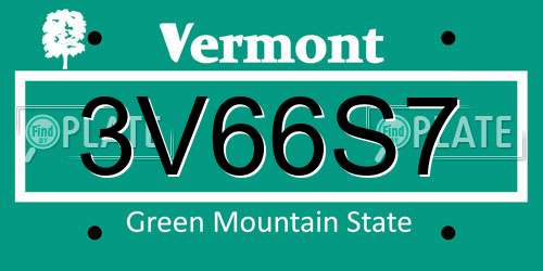 3V66S7 Vermont License Plate