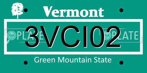3VCI02 Vermont License Plate