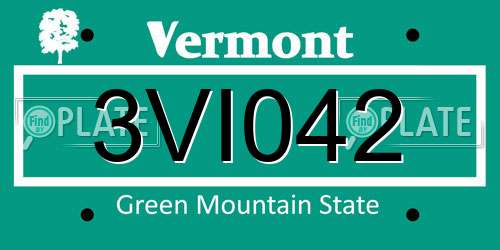 3VI042 Vermont License Plate