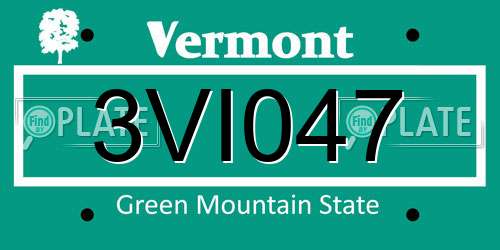 3VI047 Vermont License Plate