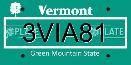 3VIA81 Vermont License Plate