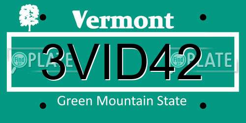 3VID42 Vermont License Plate