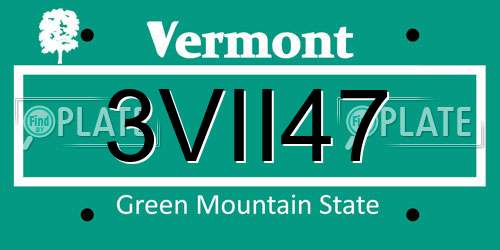 3VII47 Vermont License Plate