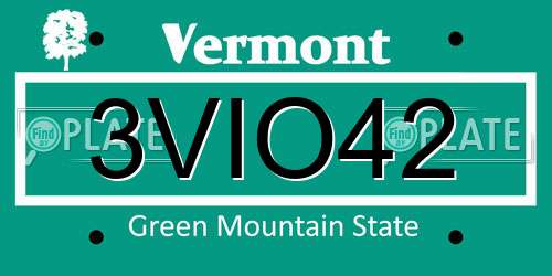 3VIO42 Vermont License Plate
