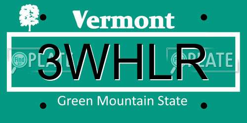 3WHLR Vermont License Plate