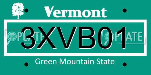 3XVB01 Vermont License Plate