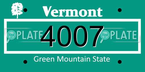 4007 Vermont License Plate