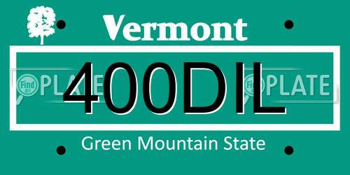 400DIL Vermont License Plate