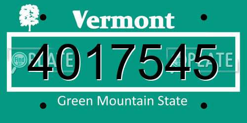 4017545 Vermont License Plate