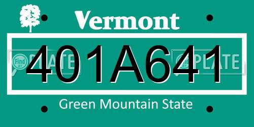 401A641 Vermont License Plate