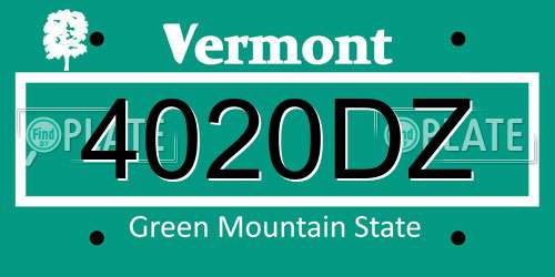 4020DZ Vermont License Plate