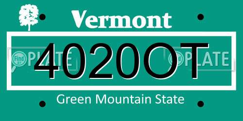 4020OT Vermont License Plate
