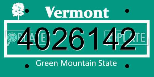 4026142 Vermont License Plate