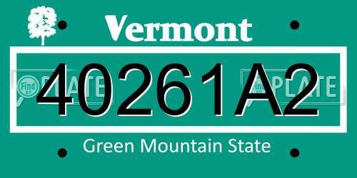 40261A2 Vermont License Plate
