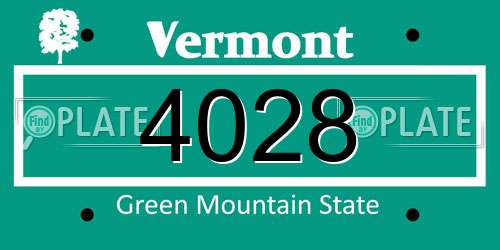 4028 Vermont License Plate