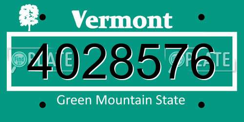 4028576 Vermont License Plate