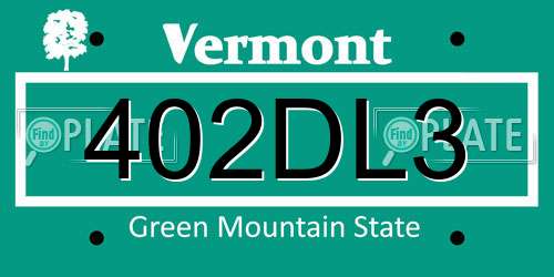 402DL3 Vermont License Plate